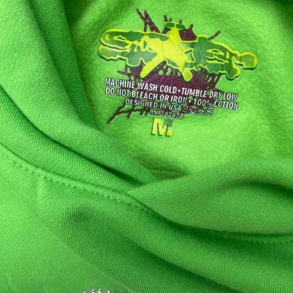 Neon Green Sp5der Hoodie NEW